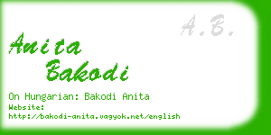 anita bakodi business card